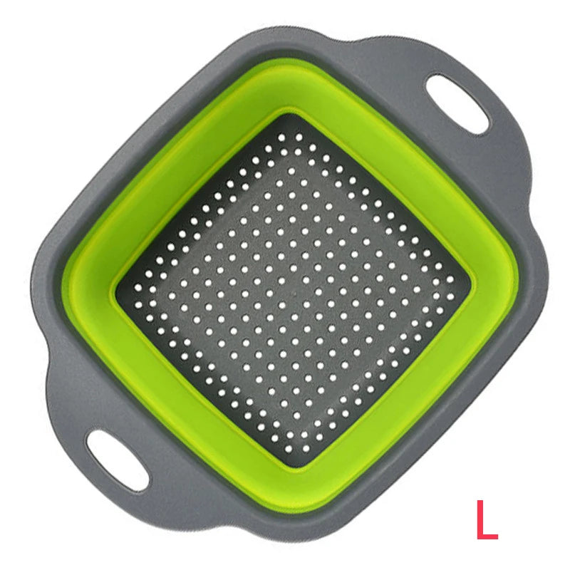 LMETJMA Square Collapsible Colander Silicone Kitchen Foldable Colander Food Vegetable Fruit Strainers Drainer JT39 - image 7
