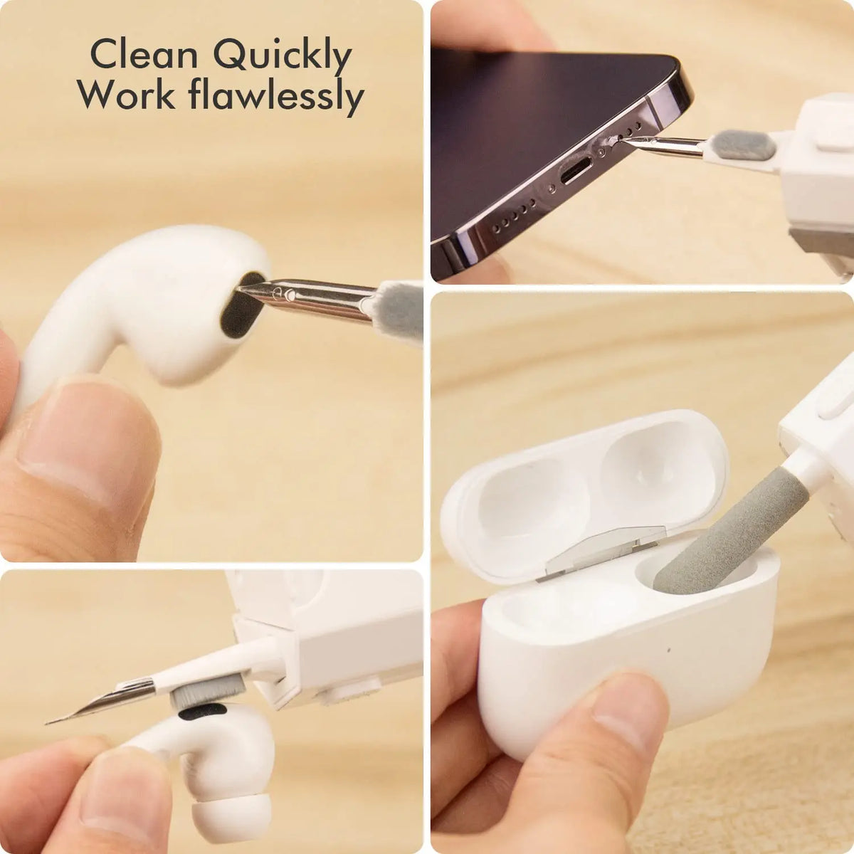 8 in 1 Cleaning Kit Computer Keyboard Cleaner Brush Earphones Cleaning Pen For Headset IPad Phone Cleaning Tools Keycap Pull…