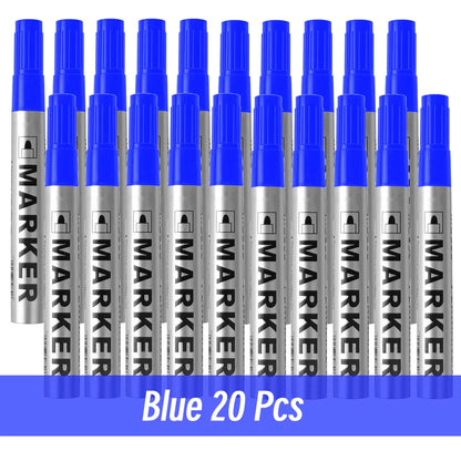 Permanent Paint Marker Pen Waterproof Black Pen for Tyre Oily Markers Quick Drying Signature Pen Stationery Supplies - image…