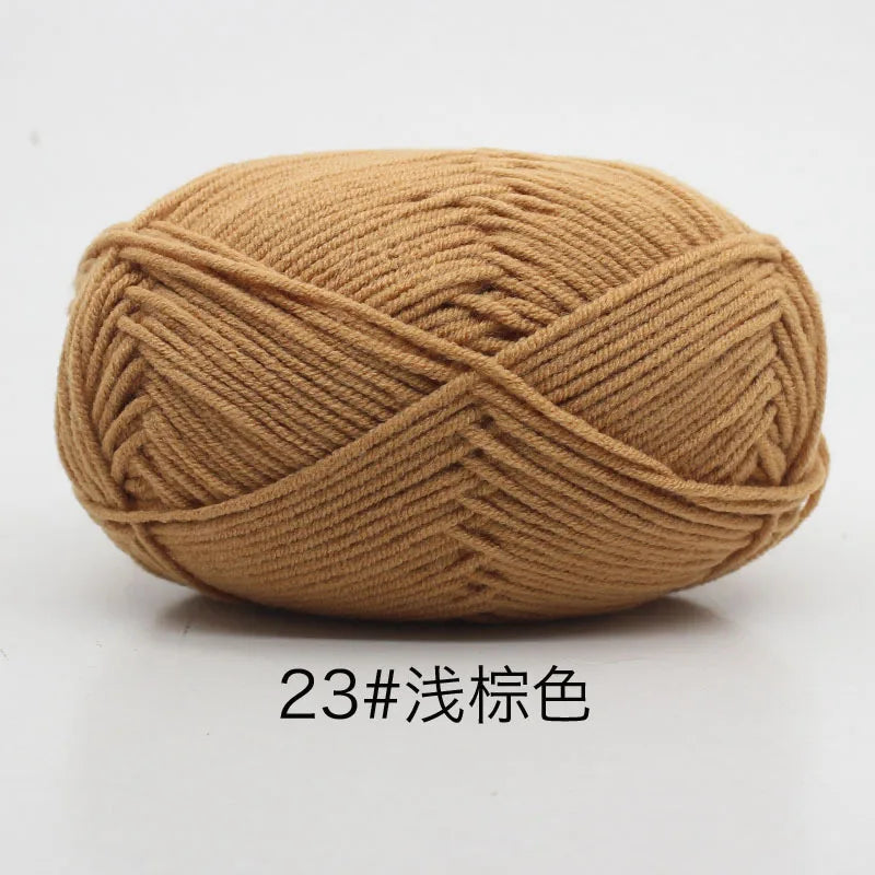 40-50g/Set 4ply Milk Cotton(80%) Knitting Yarn Needlework Dyed Lanas For Crochet Craft Sweater Hat Dolls At Low Price - imag…