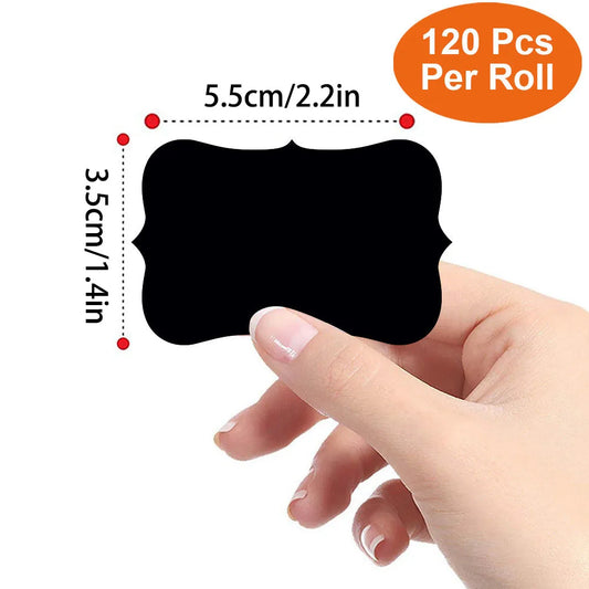 120Pcs/Roll 3 Styles Removable Blackboard Stickers With Erasable Pen Waterproof Chalkboard Labels 1.4*2.2in for Home & Kitch…