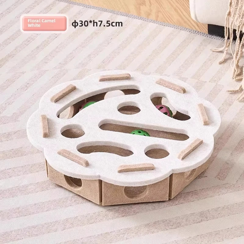 Cat Puzzle Toy Felt Puzzle Box Cat Exercise Toy With Ball Indoor Sports Entertainment Hunting Cat Toys For Indoor Cats - ima…