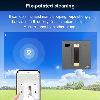 ABIR WD8 Robot Window Vacuum Cleaner,Dual Water Spray,Laser Sensor,Smart Home Glass Wall Wet Dry Cleaning ,APP&Remote Contro…
