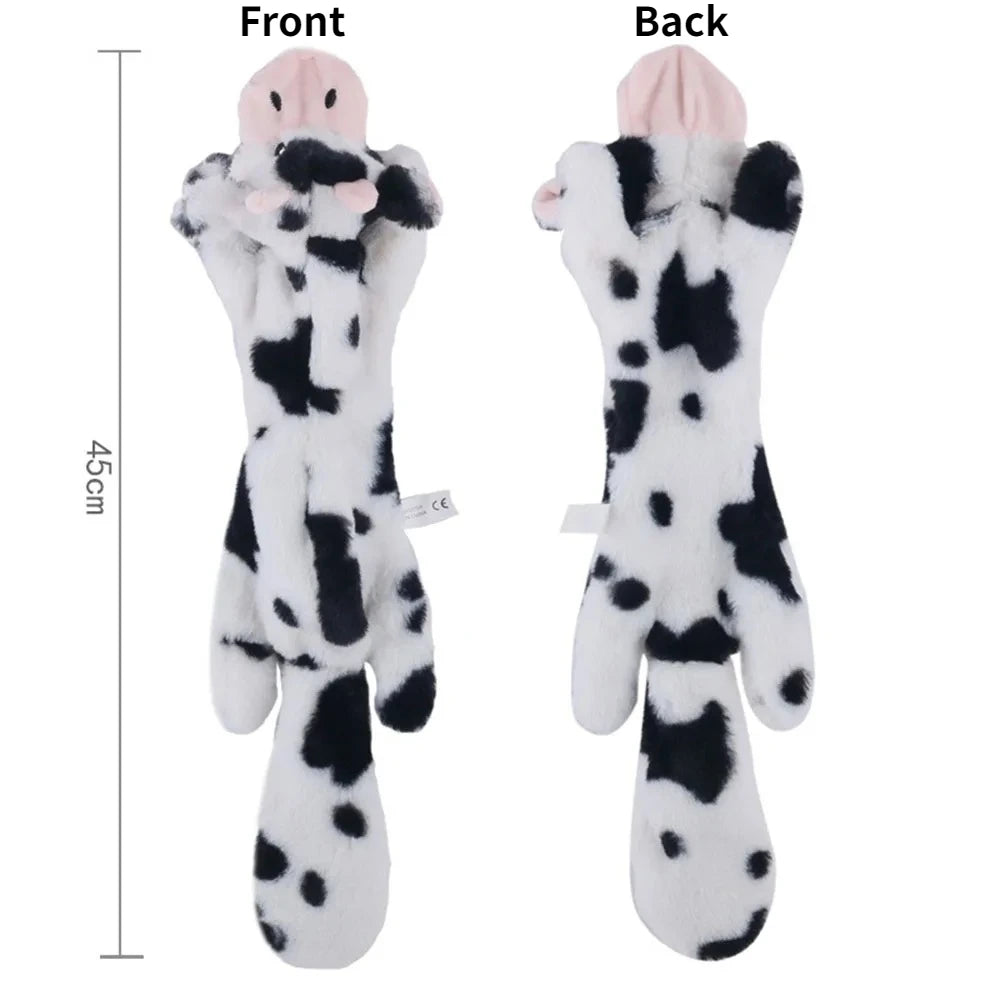 Funny Simulated Animal No Stuffing Dog Toy with Squeakers Durable Stuffingless Plush Squeaky Dog Chew Toy Crinkle Pet Squeak…