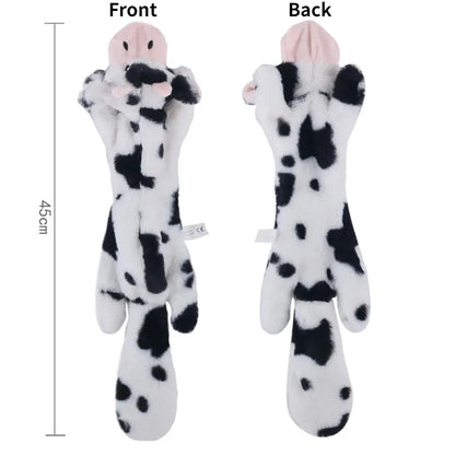 Funny Simulated Animal No Stuffing Dog Toy with Squeakers Durable Stuffingless Plush Squeaky Dog Chew Toy Crinkle Pet Squeak…