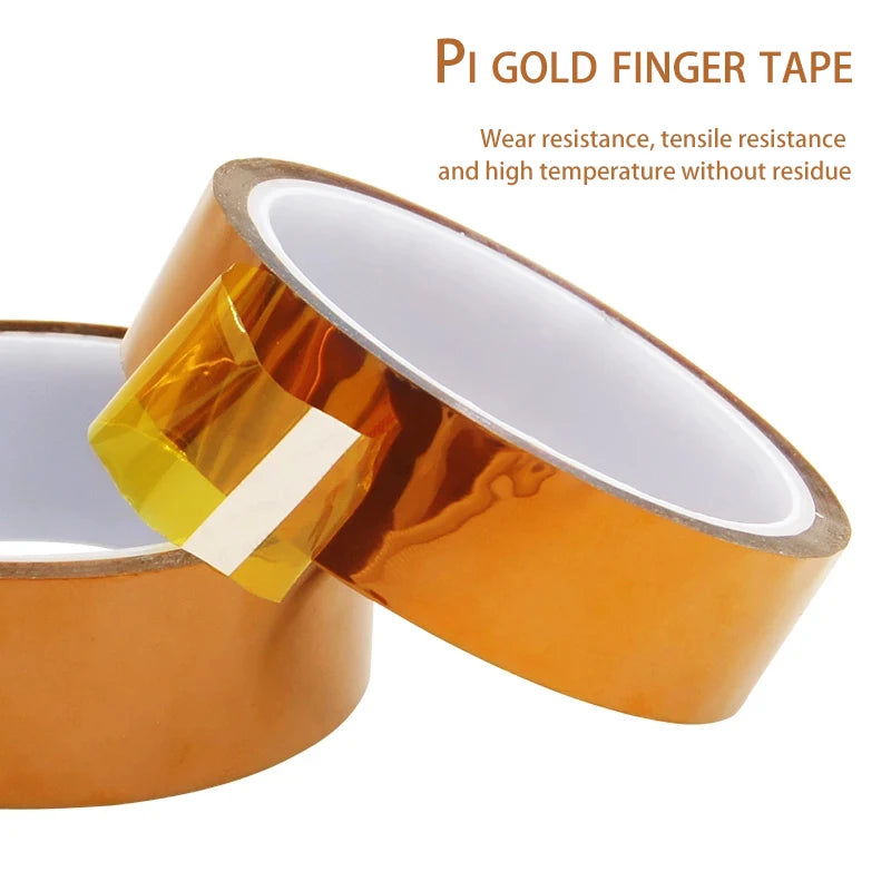 30m Long Gold Finger High Temperature Resistant Tape Polyimide Tape Multi Size Pet Anti Static Lithium Battery Insulation Ta…