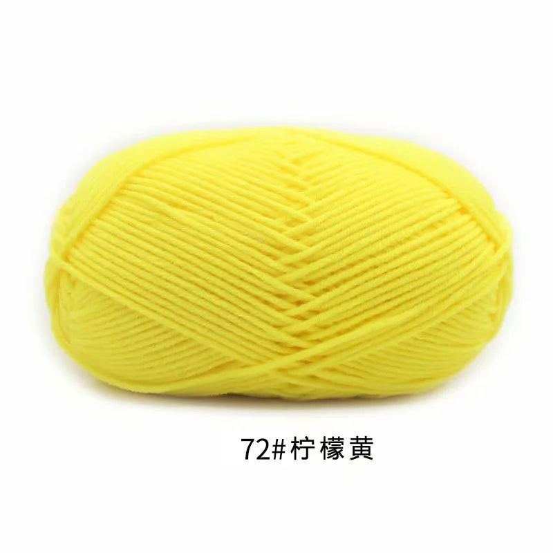 40-50g/Set 4ply Milk Cotton(80%) Knitting Yarn Needlework Dyed Lanas For Crochet Craft Sweater Hat Dolls At Low Price - imag…