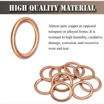 Car Oil Pan Drain Gasket Drainage Bolt Pad Aluminum/ Copper Oil Drain Plug Gasket Replaceable Accessories for Volkswagen Aud…
