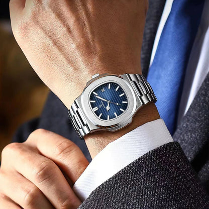 POEDAGAR Square Luxury Men Wristwatch Waterproof Luminous Date Stainless Steel Male Clock Business Sports Quartz Watches For…