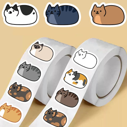 500PCS Kawaii Cartoon Cat Tuo Roll Stickers Skateboard Laptop Luggage Scrapbook Cool Phone Gift Waterproof Phone Cute Sticke…