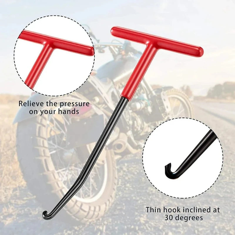 1pc Motorcycle Exhaust Spring Hook Universal T Shaped Handle Exhaust Pipe Spring Puller Installer Hooks Removal Repair Tool…