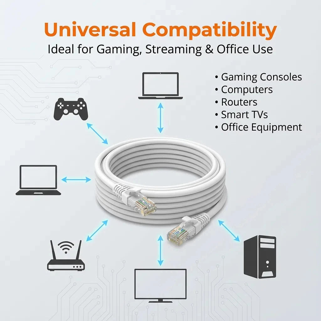 0.5/1/2/3/5/10/15/20/30/50M Cat6 Ethernet Cable RJ45 UTP 1000Mbps Network Cord LAN Wire Internet Lead Cord Router Computer C…