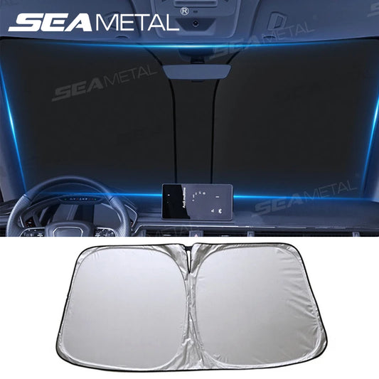 SEAMETAL Car Windshield Sun Shade Cover Foldable Front Window Sun Visor Blocks UV Refletive Car Parasol Sunshade Protector C…
