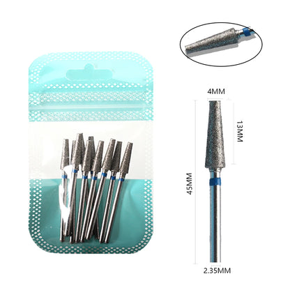 10pcs Diamond Milling Cutter Nail Drill Bits Set For Manicure Accessory Pedicure Eletric Machine Nail Bit Brush Burr Tools -…