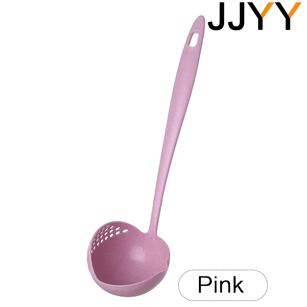 JJYY The 2 in 1 Kitchen Spoon Spoon Long handle Plastic Colander Filter Tableware Hot Pot Spoon - image 7