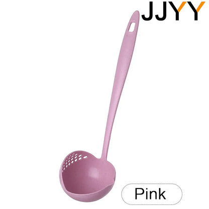 JJYY The 2 in 1 Kitchen Spoon Spoon Long handle Plastic Colander Filter Tableware Hot Pot Spoon - image 7