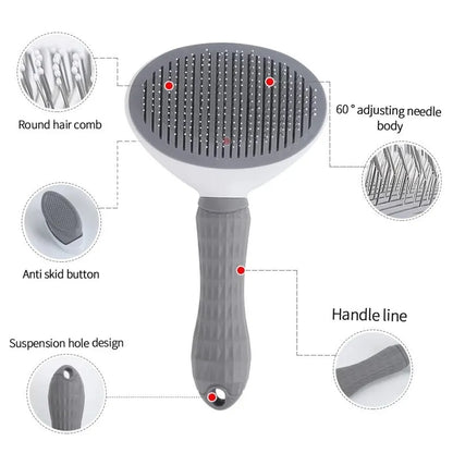 Pet Dog Brush Cat Comb Self Cleaning Pet Hair Remover Brush For Dogs Cats Grooming Tools Pets Dematting Comb Dogs Accessorie…