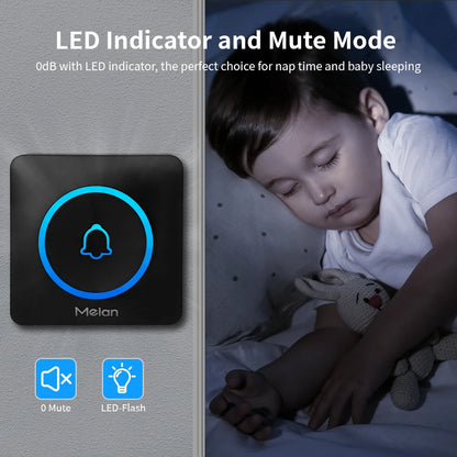 Meian Smart Home Doorbell Wireless Security Doorbell IP65 Waterproof Outdoor Door Bell 60 Songs 5 Volume Adjustable Chime Ki…