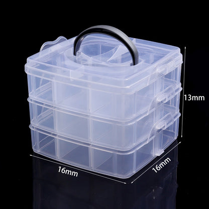 1 Pc Plastic Jewelry Box 5-28 Compartment Slot Organizer Storage Beads Container Adjustable Jewelry Storage Box Rectangle Ca…
