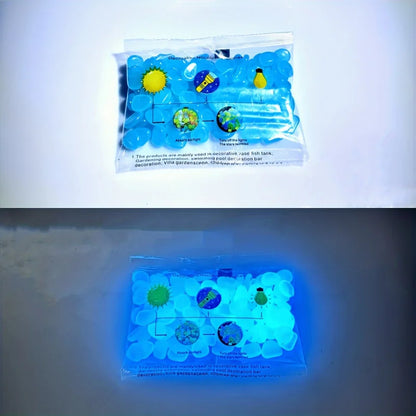 100pcs Glow In The Dark Pebbles, Resin Luminous Stones For Landscape, Garden Paths, Potted Plants, Parks, Aquarium Decor, -…