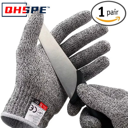 Level 5 HPPE Anti-Cut Gloves Kitchen Gardening Anti-Cut Knitted Gloves Anti-Thorn Wear-Resistant Glass Building Cutting Glov…