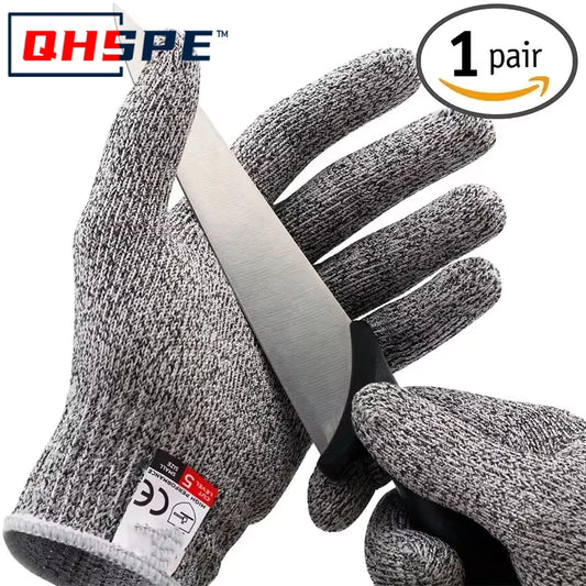 Level 5 HPPE Anti-Cut Gloves Kitchen Gardening Anti-Cut Knitted Gloves Anti-Thorn Wear-Resistant Glass Building Cutting Glov…