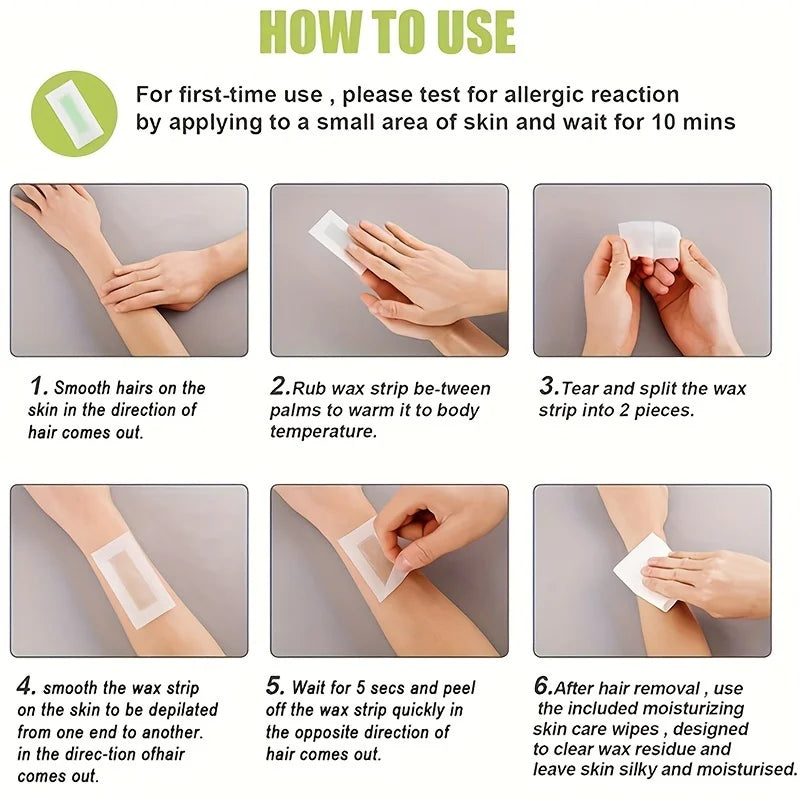 Professional Warning Tapes For Summer Hair Removal, Double Face Cold Warning Paper For Legs, Body, Face,6 Sticks, 10/20 Stic…