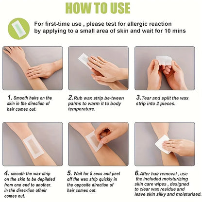 Professional Warning Tapes For Summer Hair Removal, Double Face Cold Warning Paper For Legs, Body, Face,6 Sticks, 10/20 Stic…