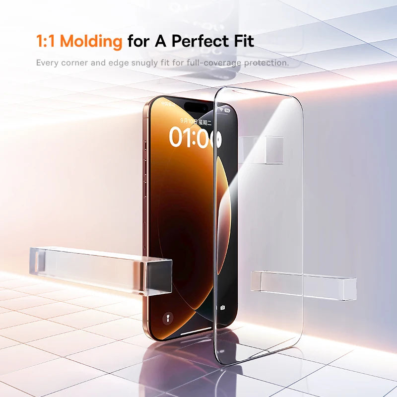 Baseus Tempered Glass for iPhone 17 16 15 14 13 12 Pro Max Screen Protector HD With Cleaning Kit Anti Peeping Dust-proof Gla…