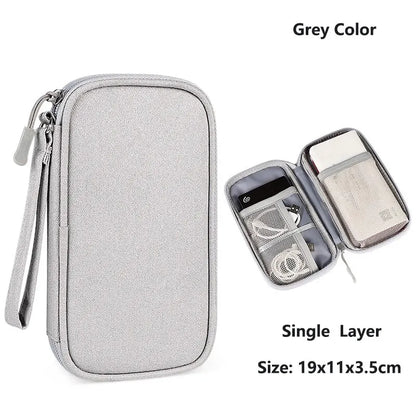 Data Cable Storage Bag Waterproof Portable Carry Case Storage Bag Travel Organizer Bag for Cable Cord USB Charger - image 9