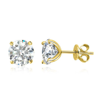 Smyoue 0.2-3CT Rose Gold Color Moissanite Stud Earrings for Women Sparkling Classic Wedding Lab Diamond Earring Pure 925 Sil…