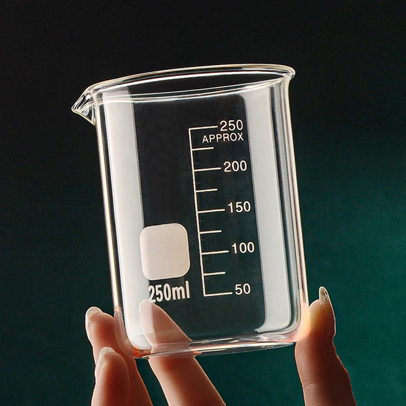 50/100/150/250/500/1000ml High Borosilicate Glass Measuring Cup Clear Scale Cup Laboratory Beaker Kitchen Baking Measuring C…