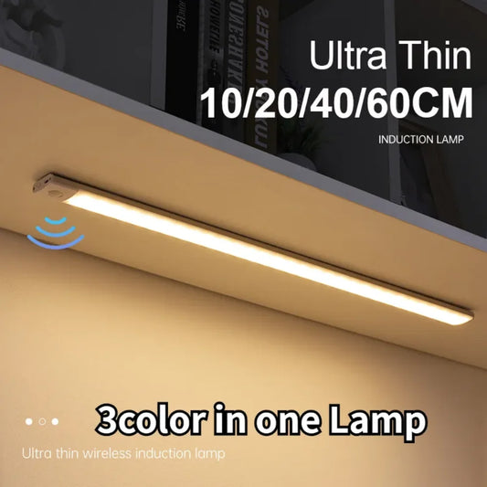 Motion Sensor Night Light USB Rechargeable Wireless Lamp Under Cabinet Led Lights for Kitchen Cabinet Bedroom Wardrobe Light…