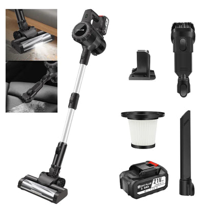 6-in-1 Cordless Vacuum 550W 45KPA｜2 Batteries｜LED Display｜Self-Standing｜Pet Hair/Carpet/Hard Floor (Black) - image 7