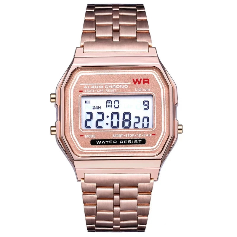 F91W Non-Waterproof Steel Band Watch For Women, Men, Business Clock, Multi-Functional LED Digital Sports Watch, Electronic C…