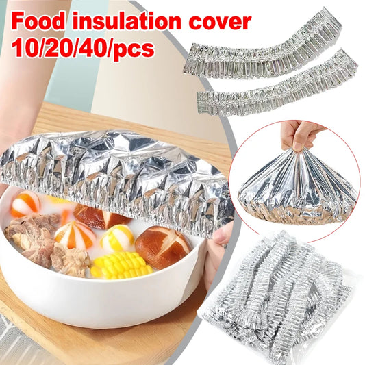 10-40PCS Repeatable Aluminum Foil Insulation Covers - Eco-Friendly Kitchen Food Covers for Bowls & Dishes Storage for Kitchen