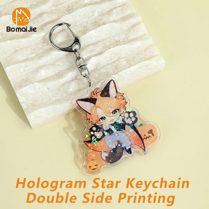 Custom Keychain Cartoon Acrylic Key Chain Photo Customized Anime Charms Hologram Clear Personalized Designer Car Keychains -…