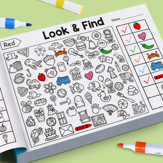 Children's Search for Items Game, Enhance Visual Perception, Fun Coloring Book, Focus and Attention, Handwriting Exercise Bo…