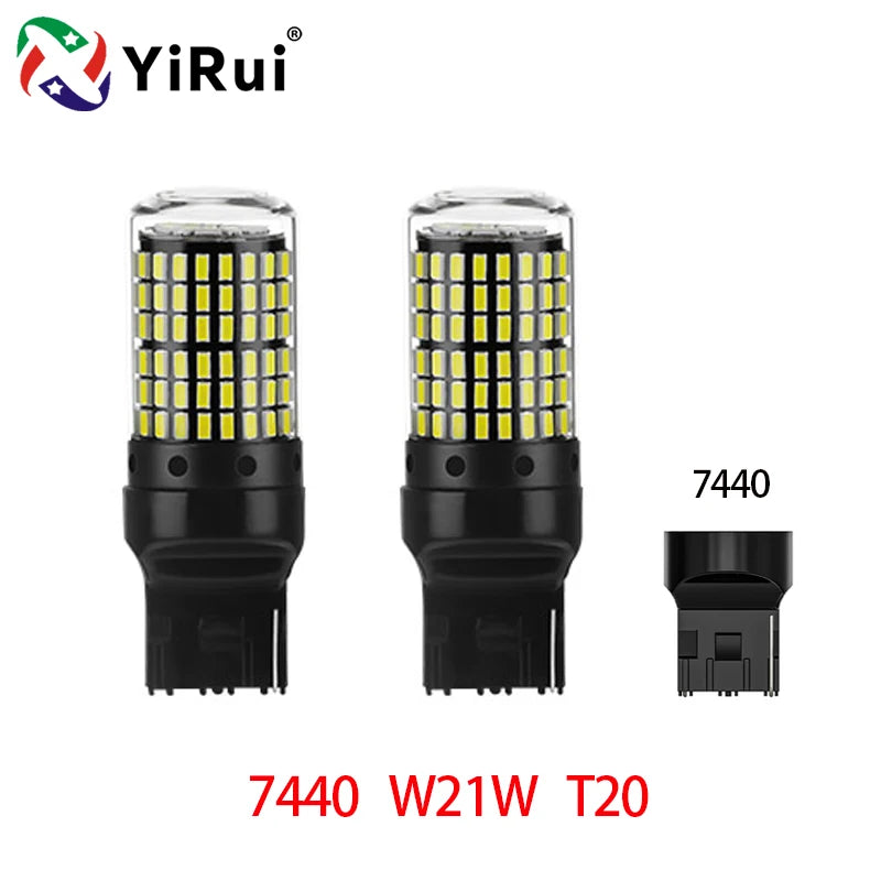YiRui 2pcs 12-48V New LED Bulbs 144smd Lamp Reverse Turn Signal Light BA15S P21W BAU15S PY21W 7440 W21W P21/5W 1157 BAY15D -…