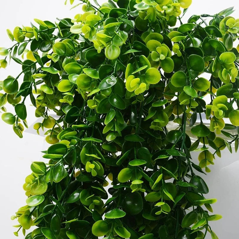 1Pcs Artificial 5Forks Rattan Eucalyptus Wall Hanging Simulation Greenery Fake Hanging Plants Vine Diy Home Outdoor Decor Pl…