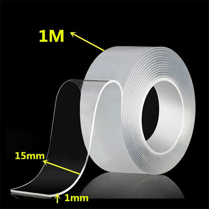 1m 2m 3m 5m Nano Tape Double Sided Tape Transparent Reusable Waterproof Adhesive Strong Tapes Cleanable Kitchen Bathroom Sup…