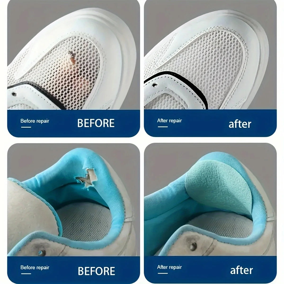 6 Pcs Self-Adhesive Shoe Patches, Strong Waterproof Repair for Holes, Fabric, Mesh, Invisible Shoe Fix, Seamless Shoe Repair…