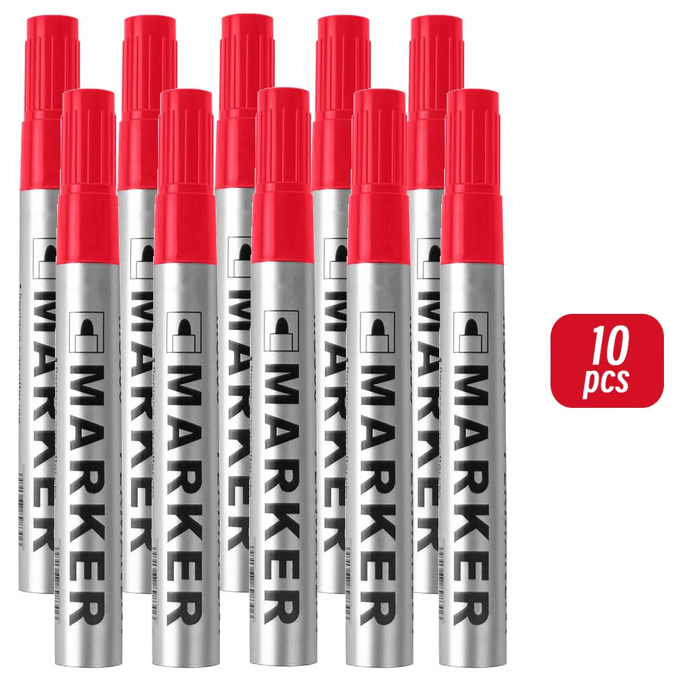 Permanent Paint Marker Pen Waterproof Black Pen for Tyre Oily Markers Quick Drying Signature Pen Stationery Supplies - image…