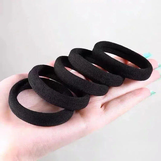 High Elastic Hair Bands for Women Girls Black Basic Hair Tie Headband Simple Ponytail Holder Headwear Hair Accessories - ima…