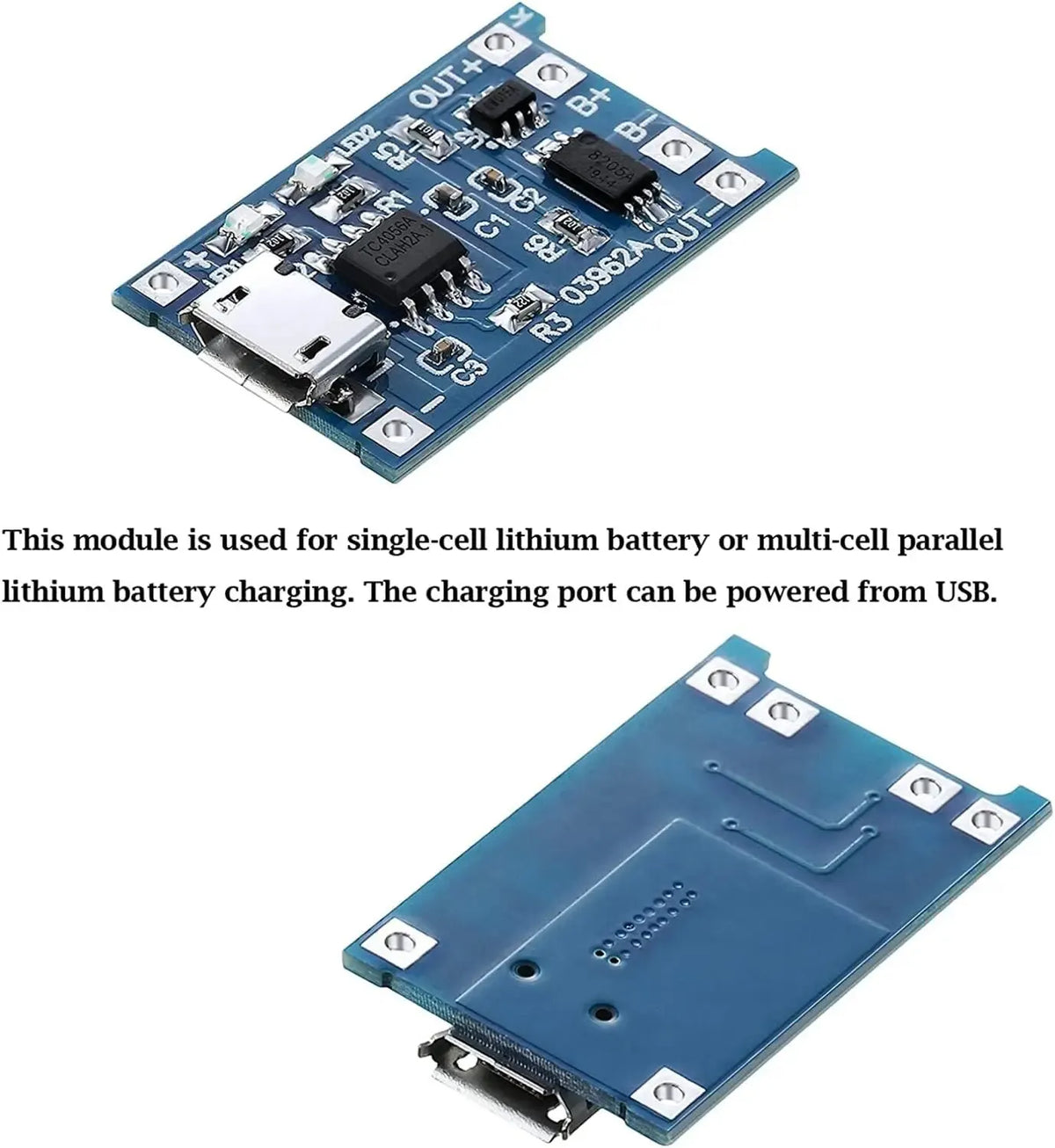 10pcs 5V 1A 18650 Lithium Battery Charging Board TP4056 Lithium Charging Mini/Micro USB Type C Charge Module With Protect -…