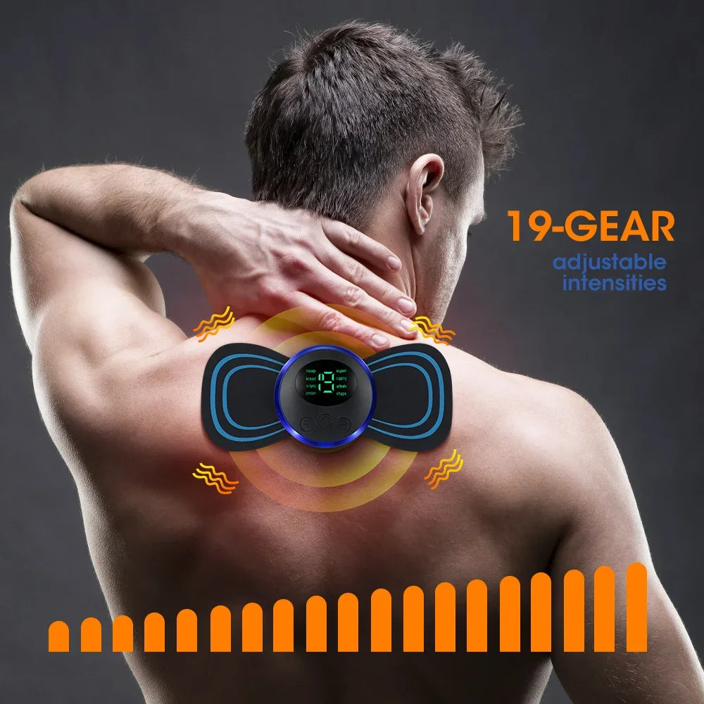 Electric Neck Massager EMS Muscle Massage Stimulator Low Frequency Instrument Back Cervical Calf Patches Pain Joints Mini De…
