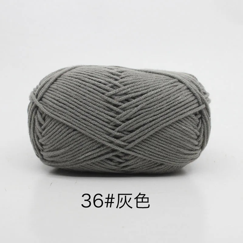 40-50g/Set 4ply Milk Cotton(80%) Knitting Yarn Needlework Dyed Lanas For Crochet Craft Sweater Hat Dolls At Low Price - imag…