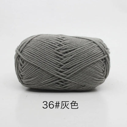 40-50g/Set 4ply Milk Cotton(80%) Knitting Yarn Needlework Dyed Lanas For Crochet Craft Sweater Hat Dolls At Low Price - imag…