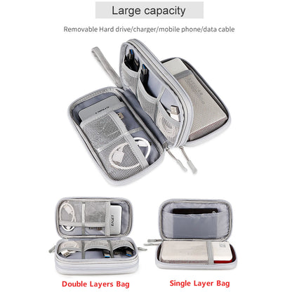 Data Cable Storage Bag Waterproof Portable Carry Case Storage Bag Travel Organizer Bag for Cable Cord USB Charger - image 3