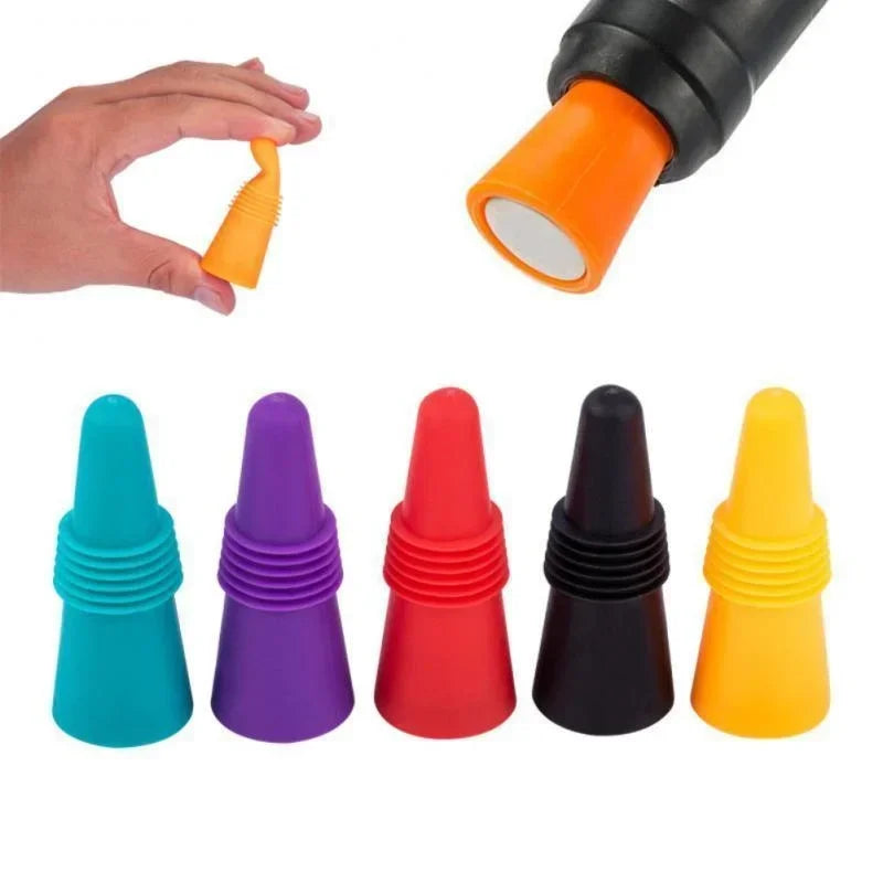 1PC Silicone Wine and Beverage Bottle Cap Set Leak Proof Champagne Bottles Sealer Stoppers Wine Cork Saver Stopper Reusable…